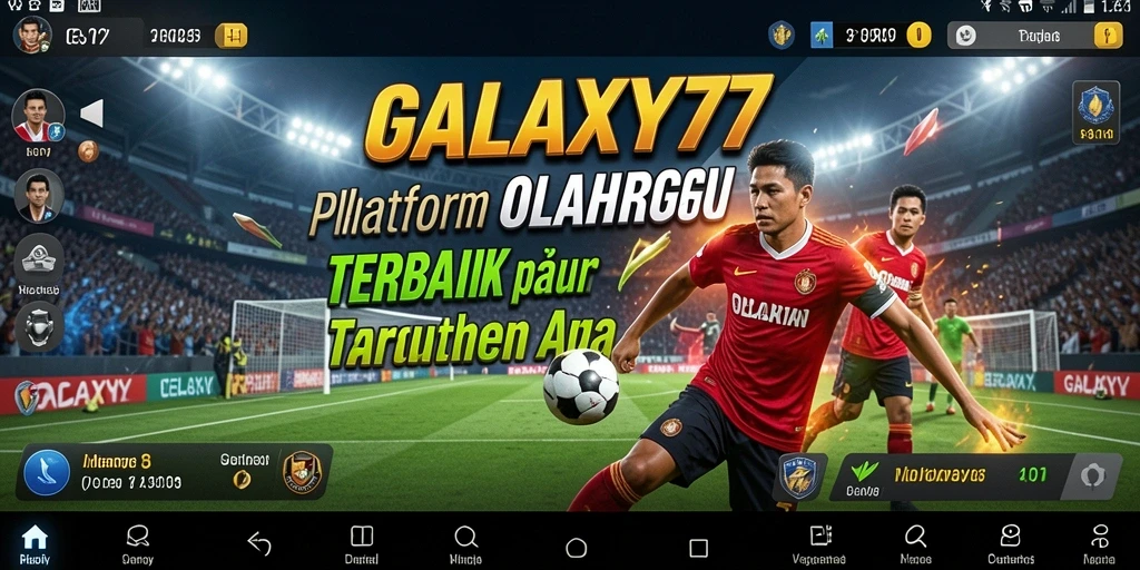 Screenshot utama GALAXY77 menunjukkan pengalaman taruhan olahraga yang imersif.
