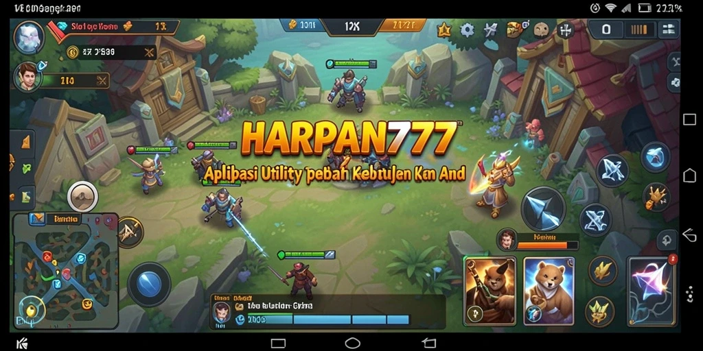 Tampilan aplikasi HARAPAN777 dengan fitur-fitur Utility yang menarik.
