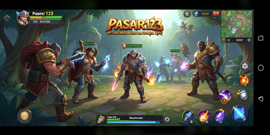 Screenshot utama PASAR123 menampilkan aksi seru di dunia RPG.