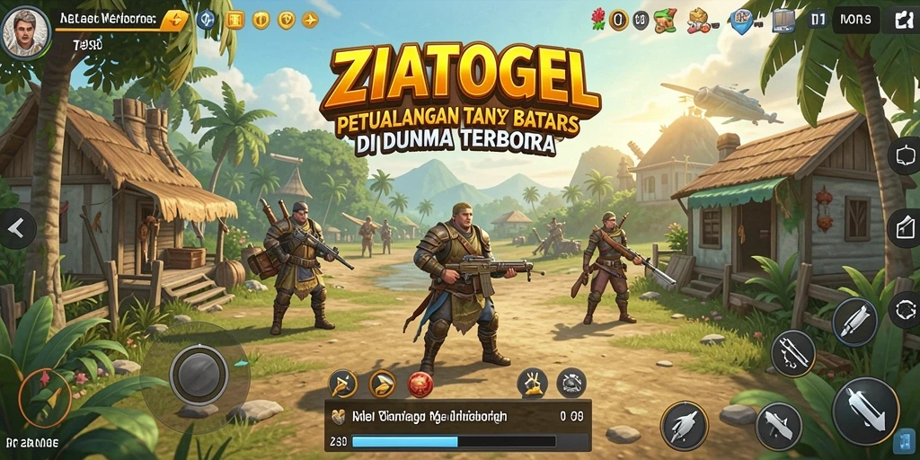 Screenshot gameplay ZIATOGEL menampilkan petualangan mendebarkan di dunia terbuka.